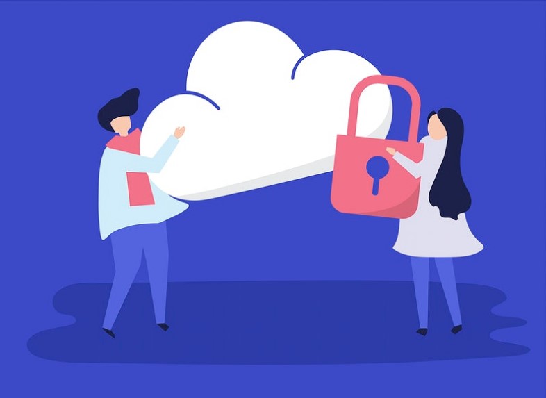 people holding a cloud and a key